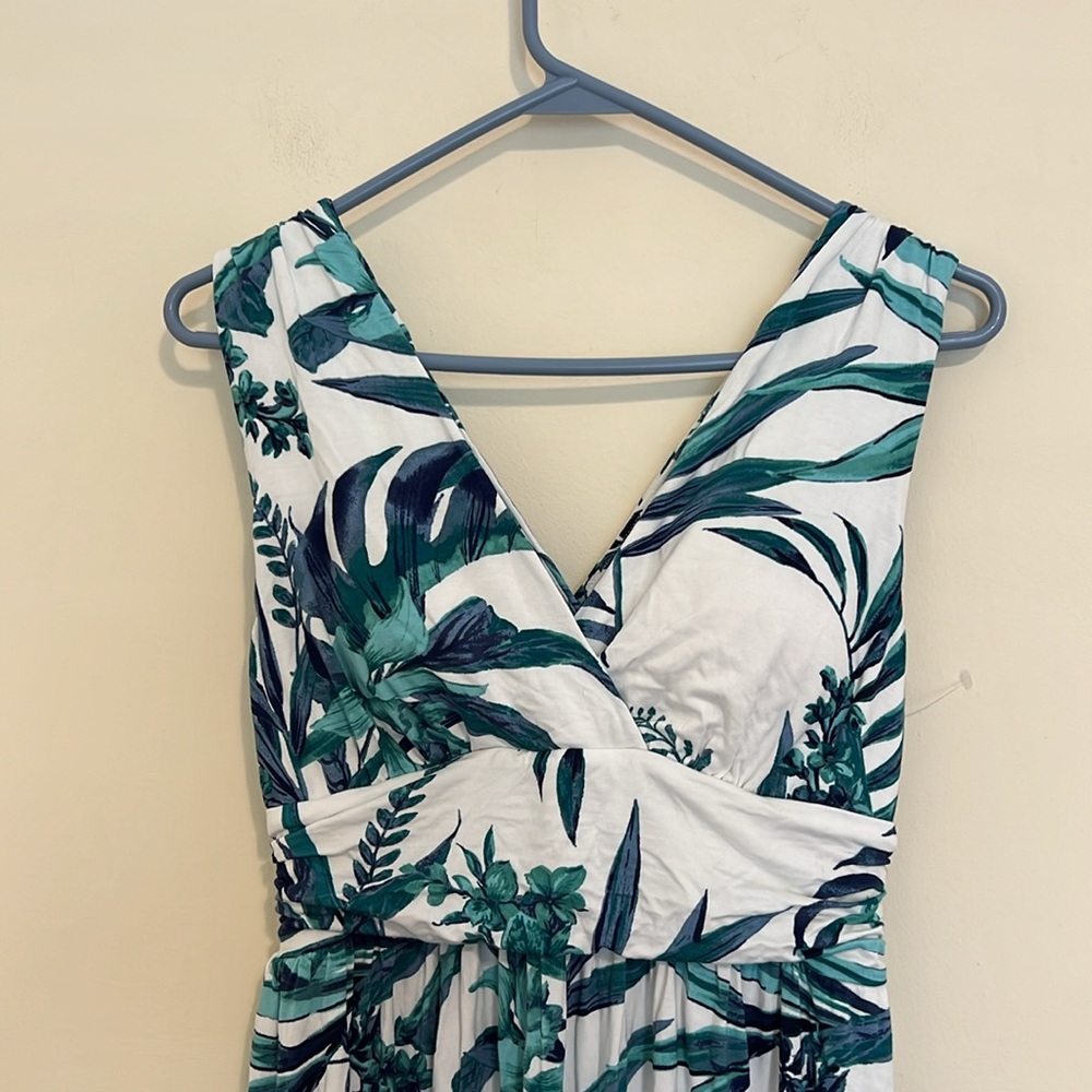 NEW Soma Goddess Tropical Print Maxi Dress in Teal & White size Small - Picture 5 of 10